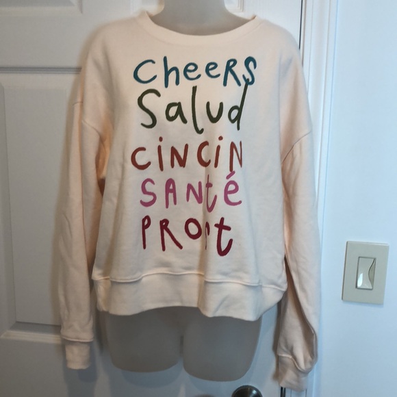Jordan Nickson x Anthropologie Cheers Graphic Sweatshirt Size S - Picture 4 of 8